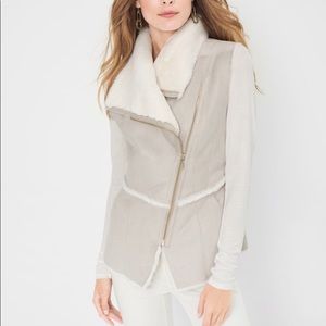 White House Black Market faux shearling vest, xxs!